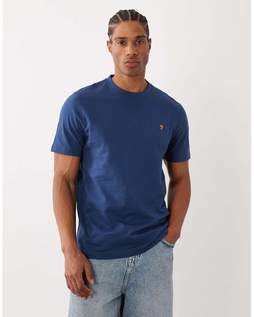 Farah Blue Danny Regular Logo T-shirt for men