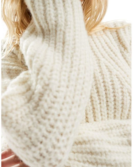 Bershka White Chunky Knitted Sweater
