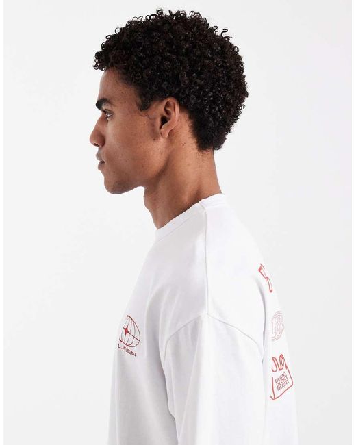 ASOS White Heavyweight Oversized T-shirt With Back Graphic for men