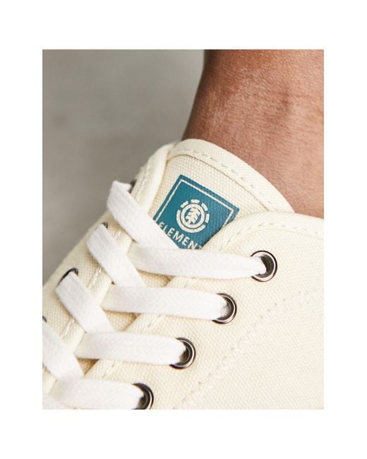 Element White Canvas Sneakers With Gum Sole for men
