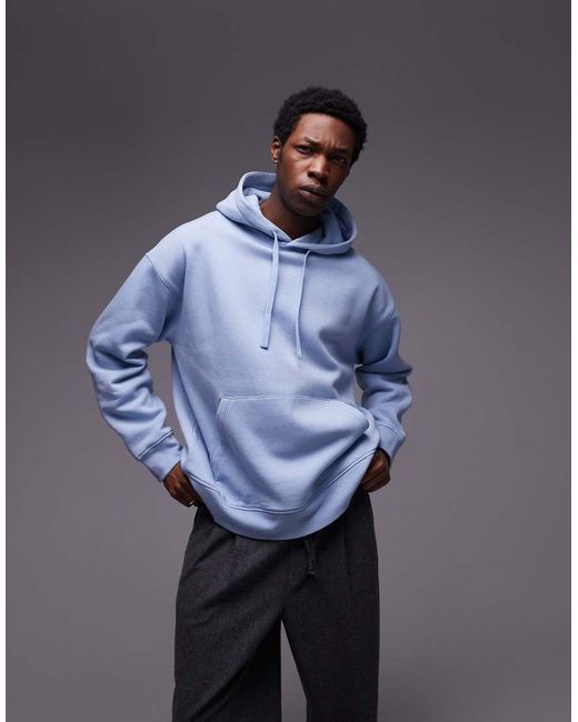 Sudadera Extragrande Con Capucha De Topman de hombre de color Blue