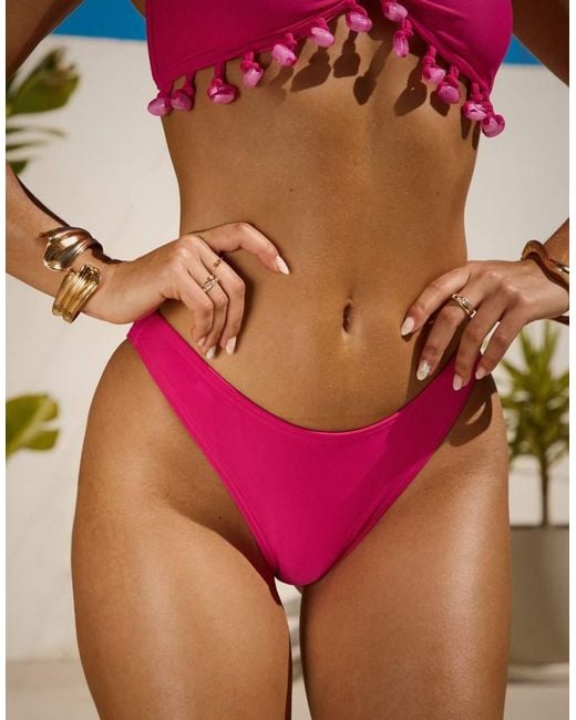 South Beach Pink X Sasha Corte-t High Leg Bikini Bottom