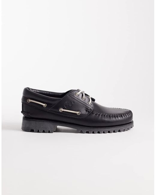 Timberland Black Authentic 3 Eye Boat Shoe for men