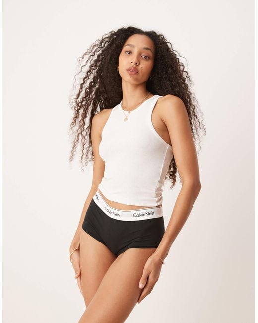 Calvin Klein Black Modern Cotton High Waisted Shorty Brief