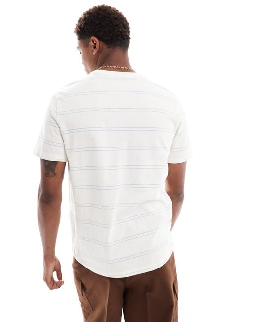 Original - t-shirt color crema a righe con logo batwing di Levi's in White da Uomo