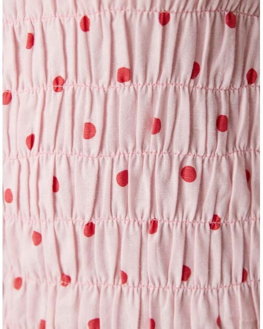 esmé studios Pink Esmee Tie Strap Shirred Maxi Beach Dress