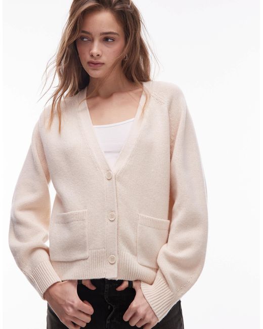 & Other Stories Natural Wool Blend Cardigan With Patch Pockets