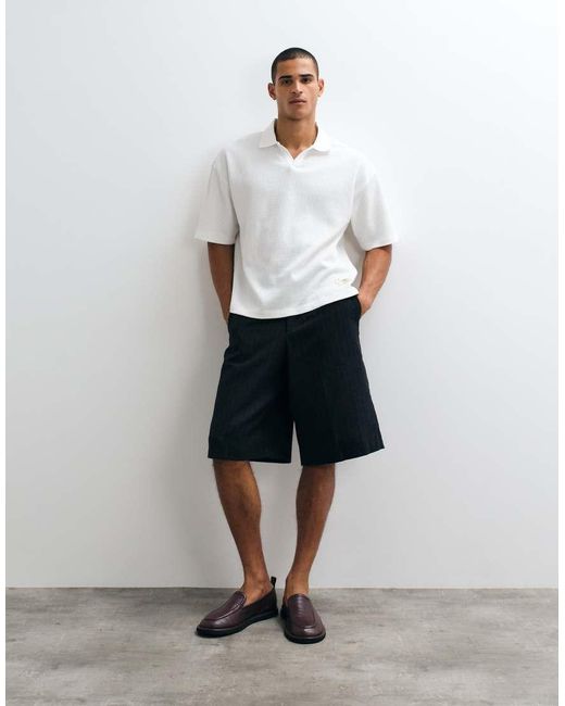 ASOS White Super Heavyweight Boxy Oversized Polo for men