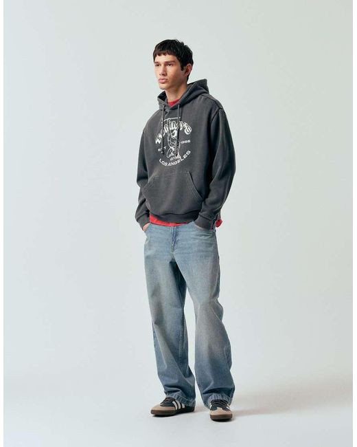 Tommy Hilfiger Black Gym Logo Relaxed Fit Hoodie for men