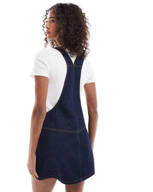 ASOS Blue Denim Dungaree Micro Mini Dress