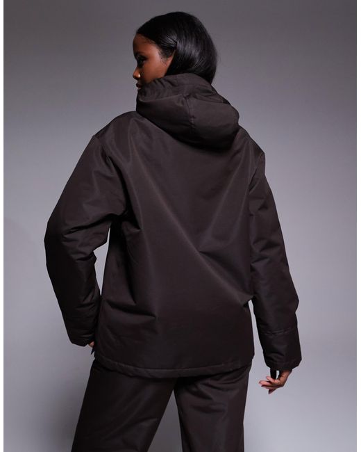 Threadbare Gray Co-ord Ski Overhead Jacket With Hood