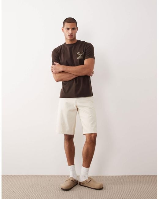 Threadbare Brown Back Print T-shirt for men