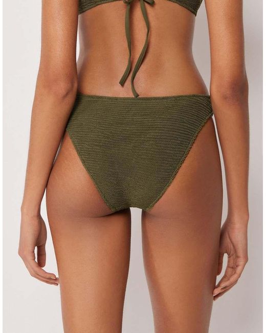 Calzedonia Green Bikini Bottoms Crinkle Waves