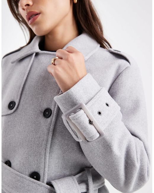 Wednesday's Girl Gray Cropped Button Up Jacket