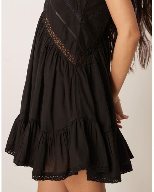 ASOS Natural Handkerchief Hem Mini Dress With Scoop Neck