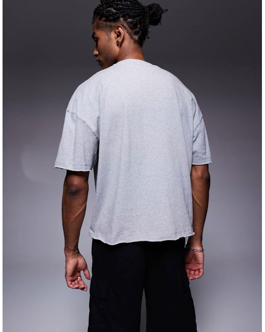ASOS – kastiges oversize-t-shirt aus jersey in Gray für Herren