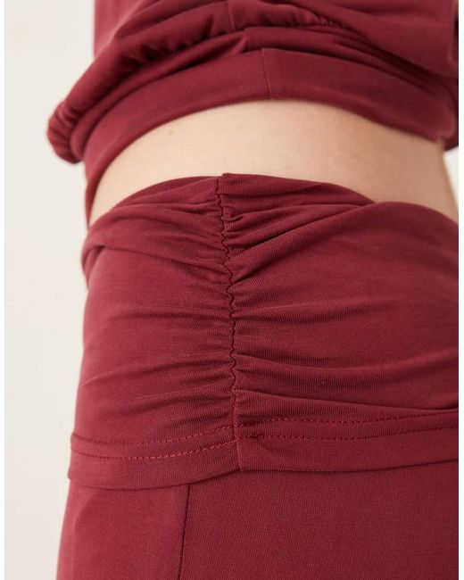 Motel Red Jacita Cupro Relaxed Co-Ord Trouser Co-Ord