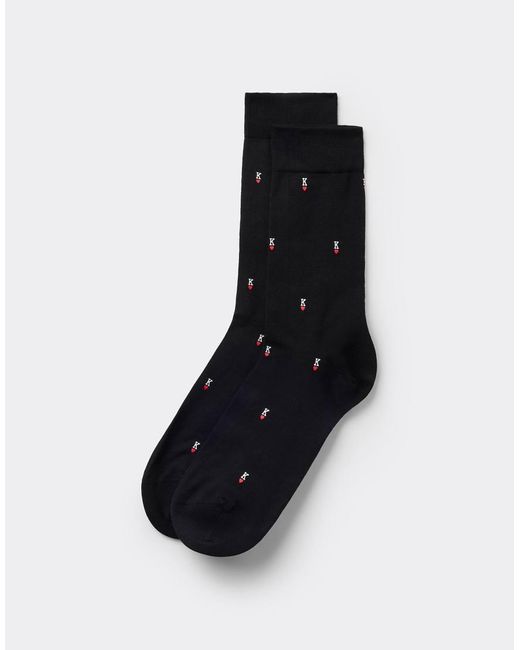 Calzedonia Black Patterned Socks for men