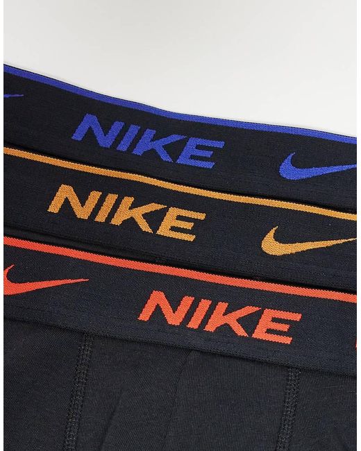 Nike Blue Everyday Cotton Stretch 3 Pack Trunk for men
