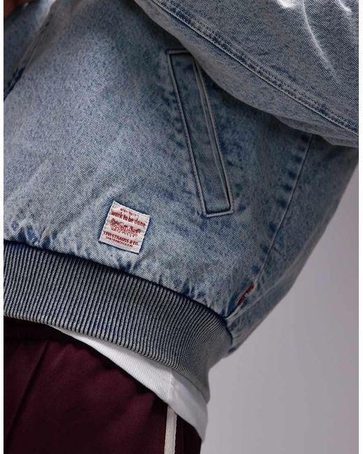 Levi's Purple Workwear Capsule Embarcadero Aviator Bomber Jacket Lightweight Denim for men