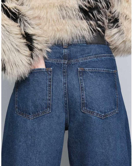 ASOS Blue Straight Wide Leg Jeans