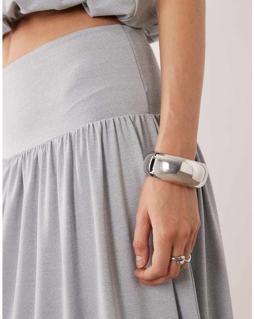 ASOS Gray Co-Ord Dropped Waist Maxi Skirt With Split Detail