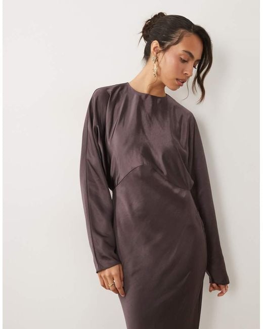 ASOS Green Satin Batwing Maxi Dress