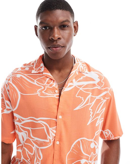 Jack & Jones – oversize-hemd in Orange für Herren