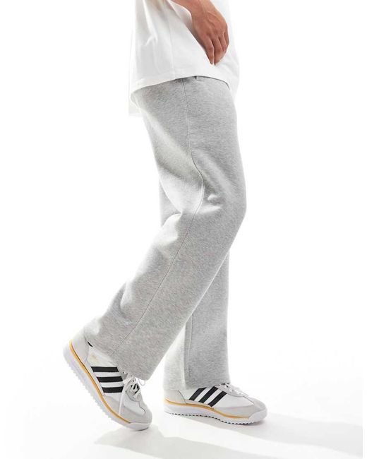 Pull&Bear Joggingbroek Van Zware Stof Met Wijde Pijpen in het Gray voor heren