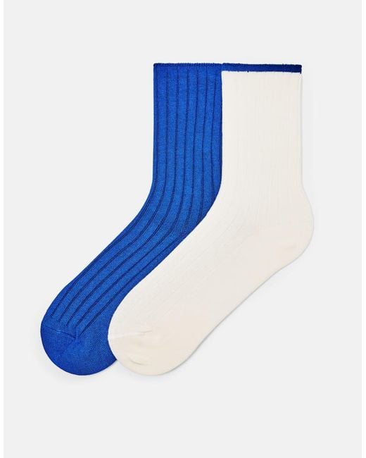 Pull&Bear Set Van 2 Lange Sokken in het Blue voor heren
