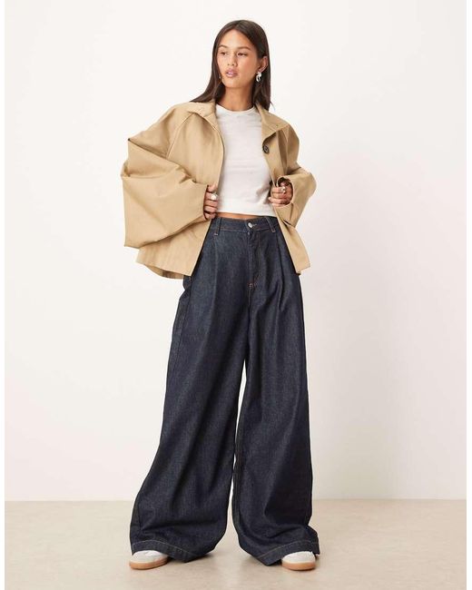 Glamorous Natural Cropped Cape Style Trench Coat