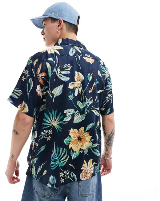 Camisa con estampado hawaiano sunset camp Levi's de hombre de color Blue