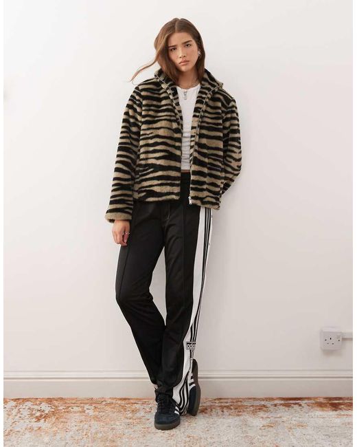 Noisy May Black Funnel Neck Faux Fur Jacket