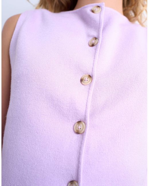 TOPSHOP Purple Knitted Compact Waistcoat