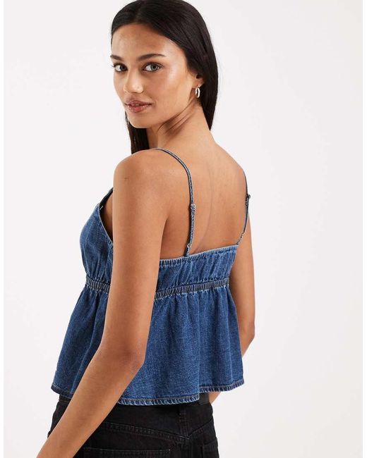 Tommy Hilfiger Blue Chambray Strappy Top