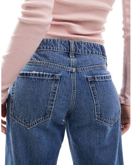 Hollister Blue Low Rise baggy Straight Leg Jean