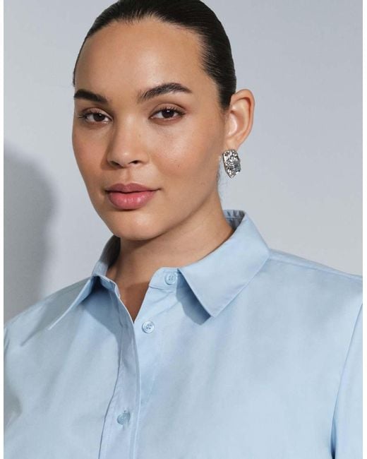 ASOS Blue Asos Design Curve Slim Shirt