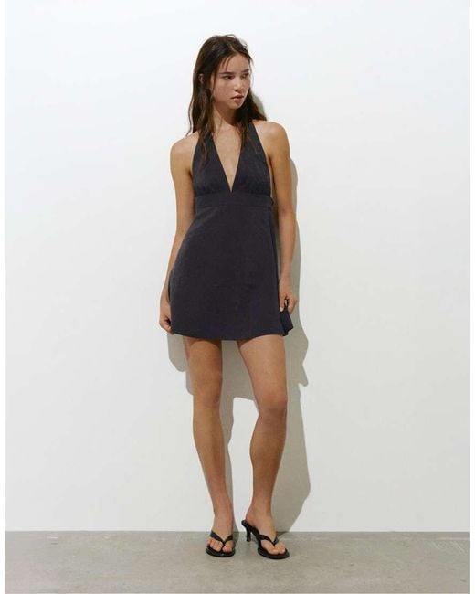 Pull&Bear Blue Short Halter Dress