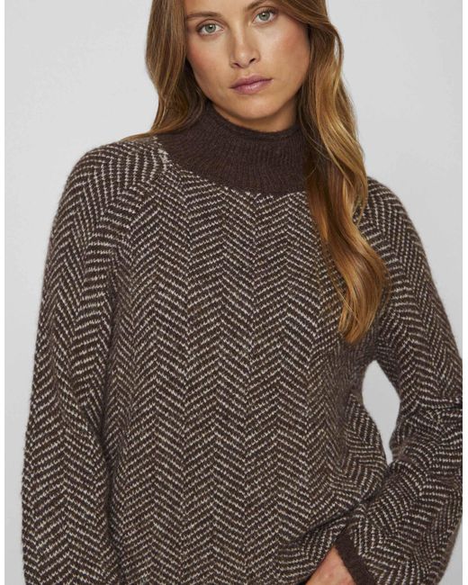 Pull en maille - grain Vila en coloris Brown