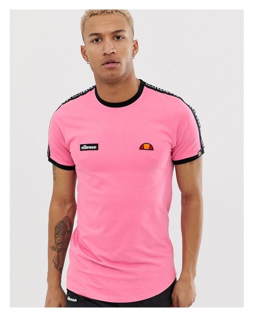 Camiseta rosa con cinta Fede Ellesse de hombre de color Pink