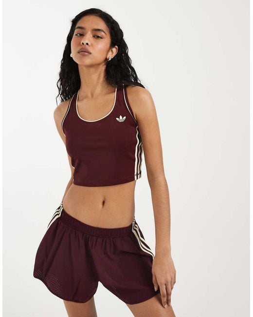 Adidas Originals Red Adidas Originals Sport Square Neck Sports Tank