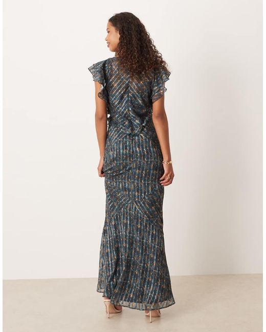 ASOS Multicolor Maxi Dress With Frill Body Detail