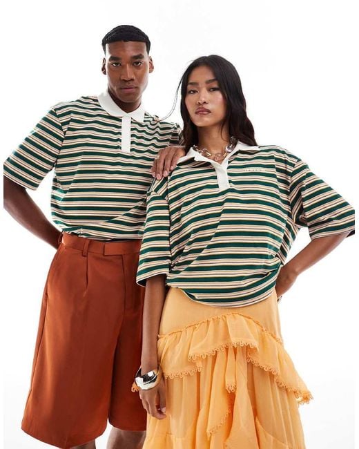 Adidas Originals Green 80S Oversized Polo Shirt