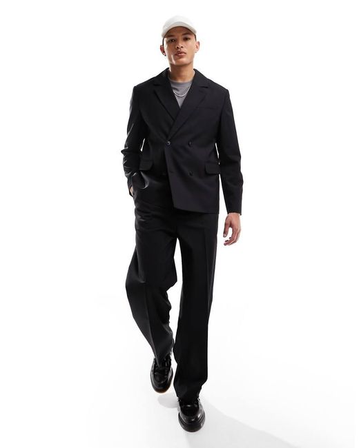 Weekday Black Uno Co-ord Loose Fit Trousers for men
