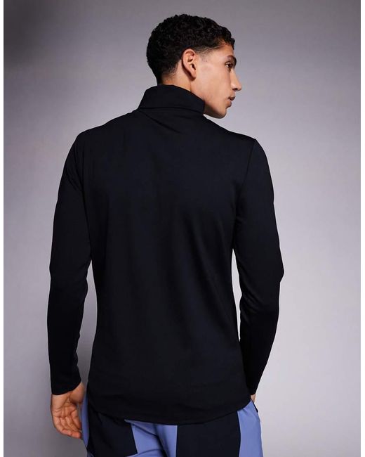 ASOS 4505 Ski & Snow Blue Asos 4505 Ski Thermal Fleece Back Base Layer Roll Neck With Sweat Wicking for men