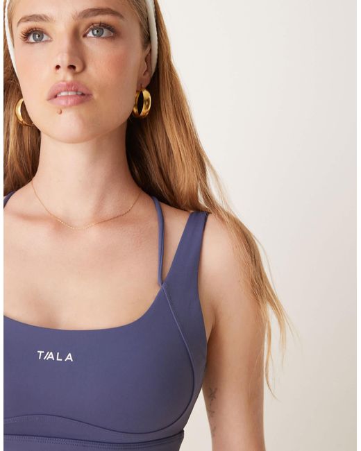 Tala Blue Skinluxe Tank Cross Back Sports Bra
