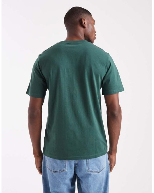 Jack & Jones Green Relaxed T-shirt With Front Logo for men