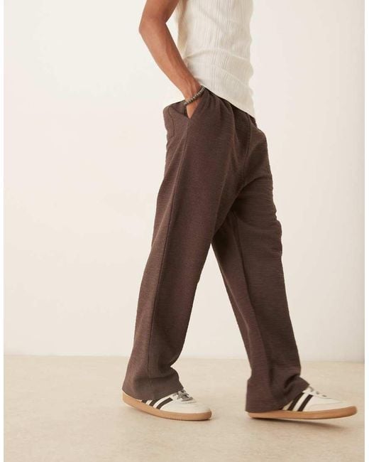 ASOS Natural Wide Leg Textured jogger for men