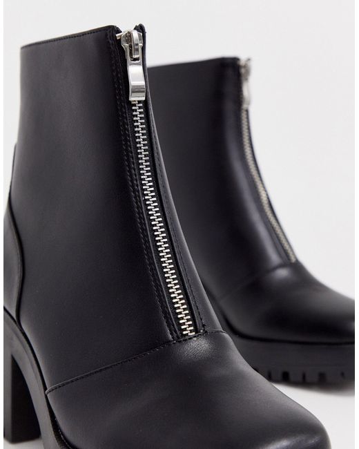 chunky square toe boots