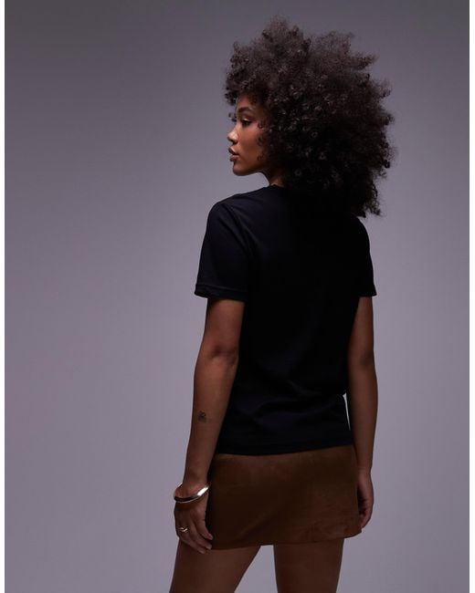 Mango Black Round Neck T-shirt